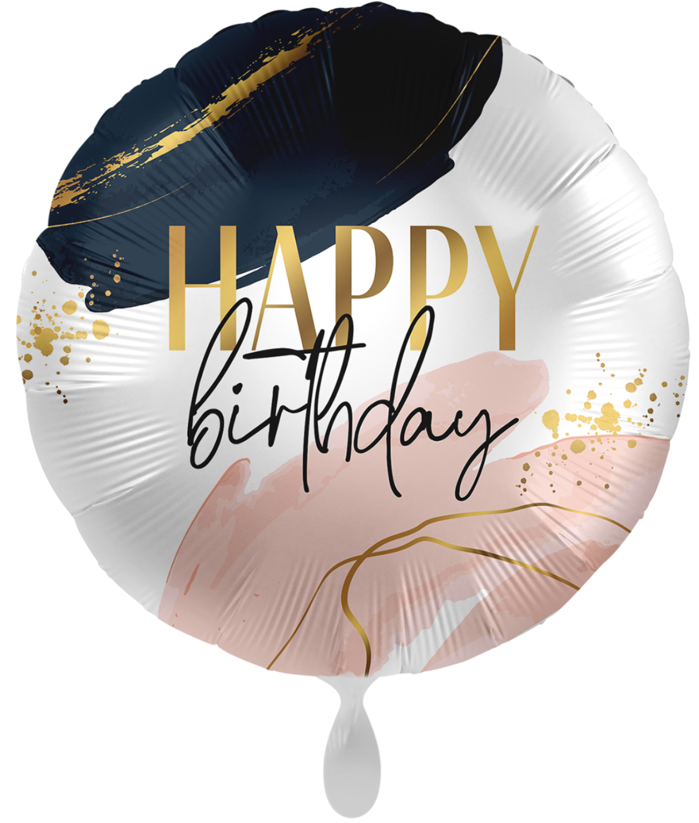 XL Jumbo Folienballon - Happy Birthday, rosa schwarz - 71cm